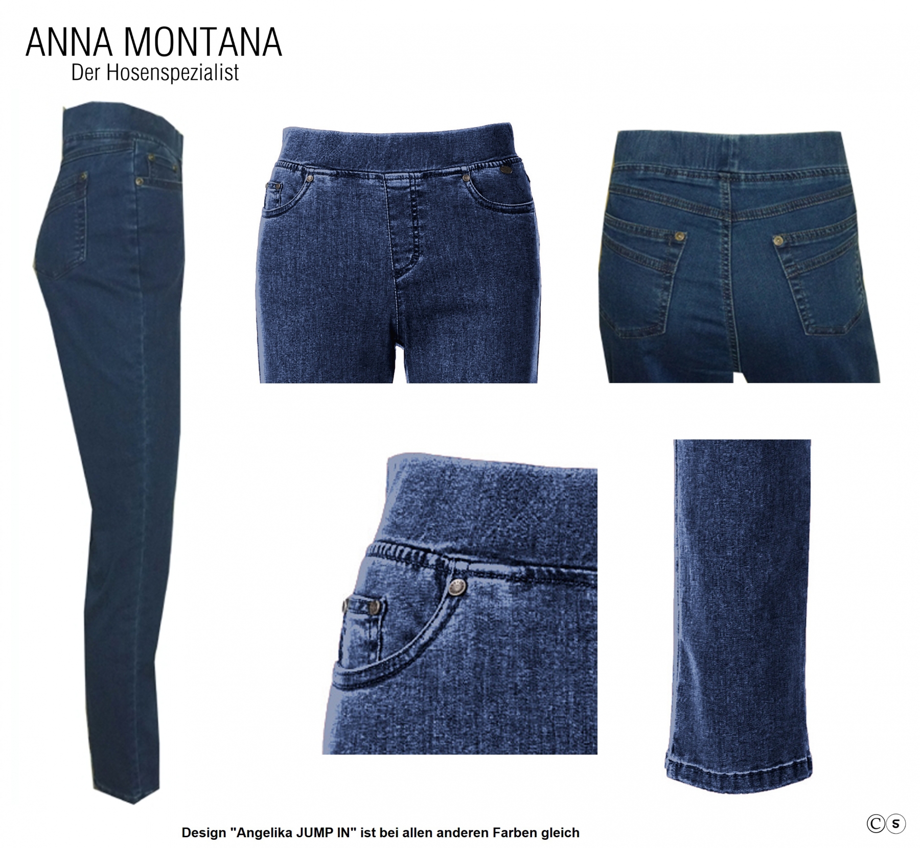 Reduces Angelika 1001 / ER / Jump In Jeans/Slip trousers ANNA MONTANA